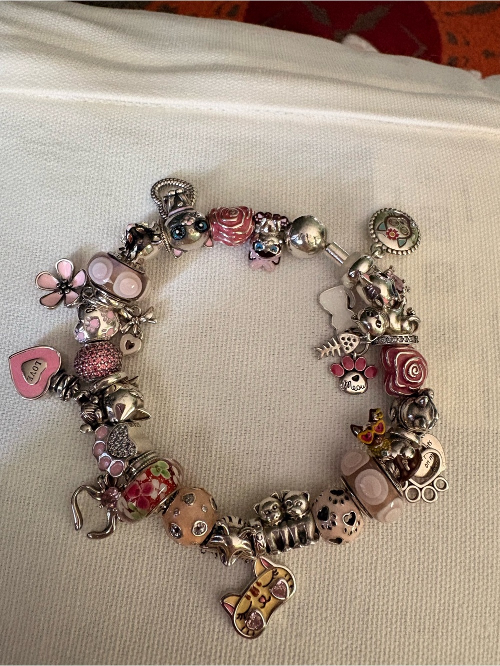 Linx bracelet with mixed cat theme charm